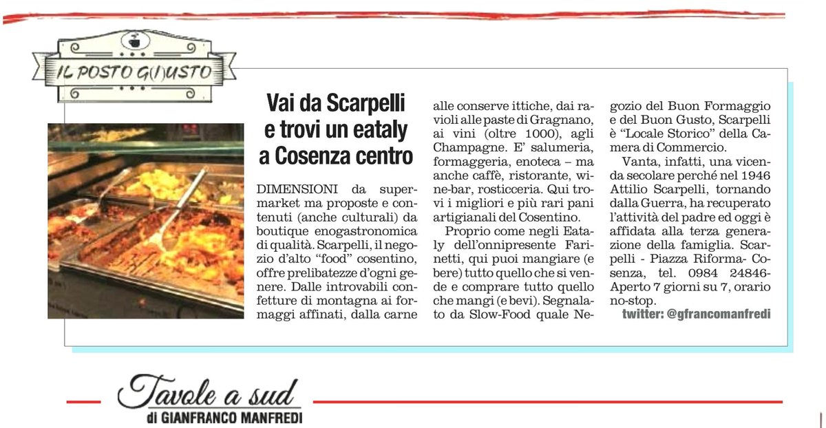 GFrancoManfredi's tweet photo. Dimensioni da supermarket, proposte e contenuti (anche culturali) da boutique #enogastronomica di qualità
#Scarpelli il negozio d’ #AltoFood cosentino è pure fornitissima #Enoteca con diverse centinaia di etichette di #vini e #Champagne
#Cosenza
#PiazzaRiforma
#LocaleStorico https://t.co/toWBG1kD9s