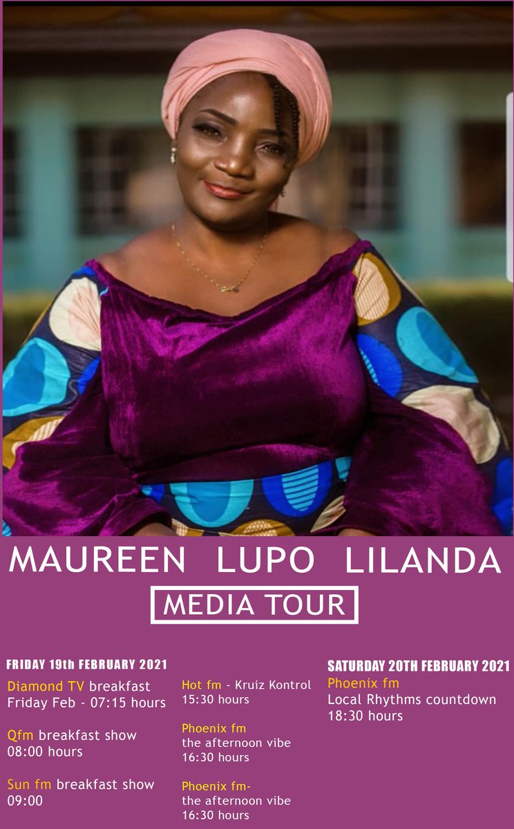 ElationEntZam's tweet photo. ๐๐ Media Tour Alert ๐๐
Join @maureenlilanda -Maureen Lupo Lilanda aka โAuntie Moโ on her TV&Radio tour as she demystifies rumors - if you missed out on that,you need to tune in. She also talks about her new music and new video.
#MaureenLupoLilanda
#Matamando
#SoulMasala https://t.co/MOcZumowhe