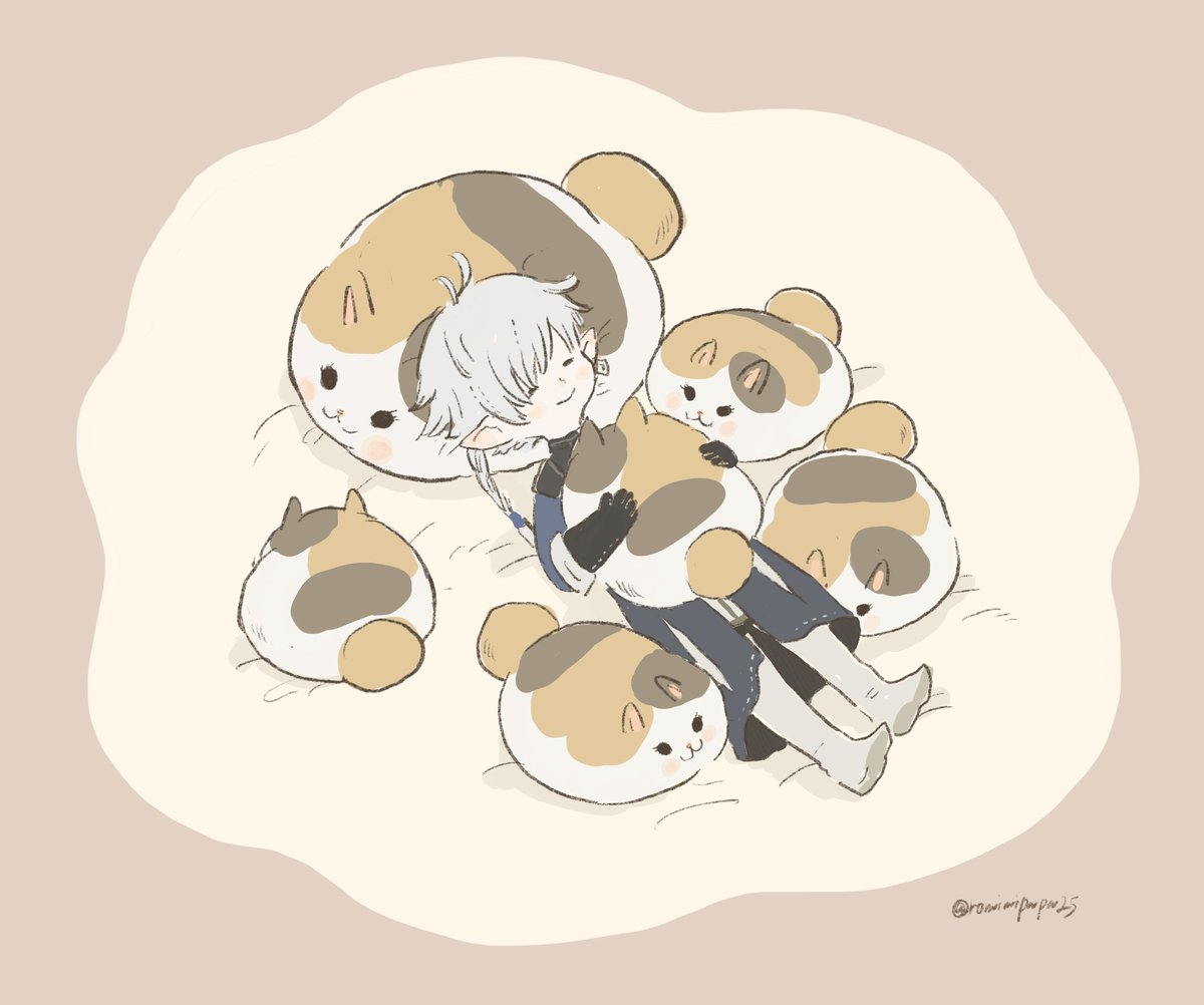 romimipapa25's tweet photo. 今まで描いたファットキャットちゃんらくがきを色々置いておこう🐱
　#FF14イラスト  #ファットキャット https://t.co/jf5jjp16X9