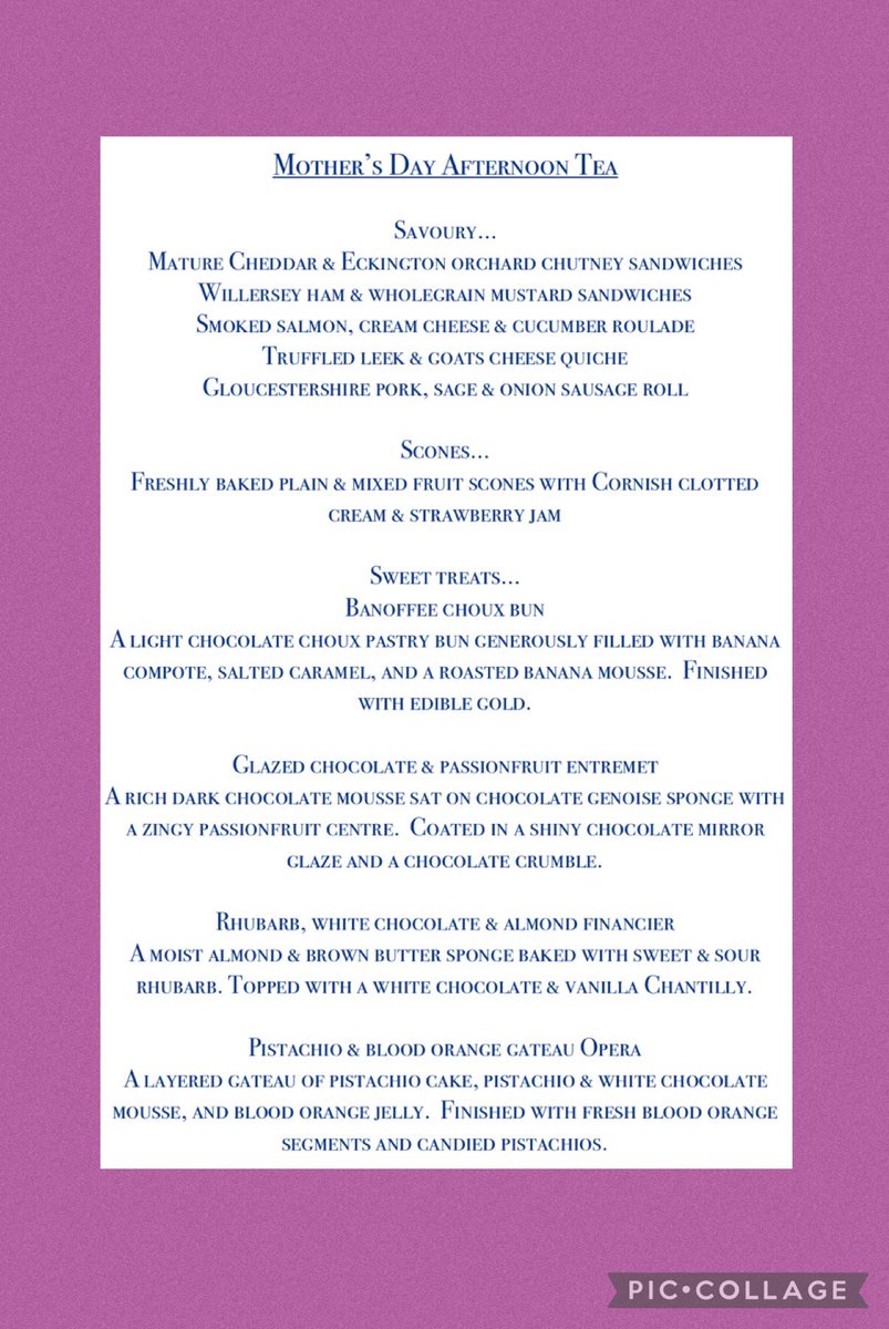 Eckington Manor (@eckingtonmanor) on Twitter photo Why not treat your moms this Mother’s Day, we are doing takeaway afternoon teas available to collect on Mother’s Day for only £20 per person!
🧁🥪🥮
Interested? Get in touch, drop us an e-mail info@eckingtonmanor.co.uk
Or DM us to make your booking!
#MothersDay #afternoontea Why not treat your moms this Mother’s Day, we are doing takeaway afternoon teas available to collect on Mother’s Day for only £20 per person!
🧁🥪🥮
Interested? Get in touch, drop us an e-mail info@eckingtonmanor.co.uk
Or DM us to make your booking!
#MothersDay #afternoontea