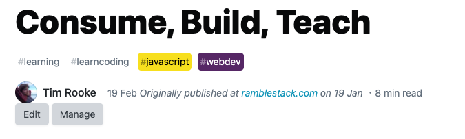 timrooke1991's tweet photo. Cross-posting from @hashnode and https://t.co/92CsiaF3r8 is really easy; a nice change from having to fight platforms to do what should be quite simple. That said @hashnode thinks I am a particularly slow reader! https://t.co/luTm4wpcqr