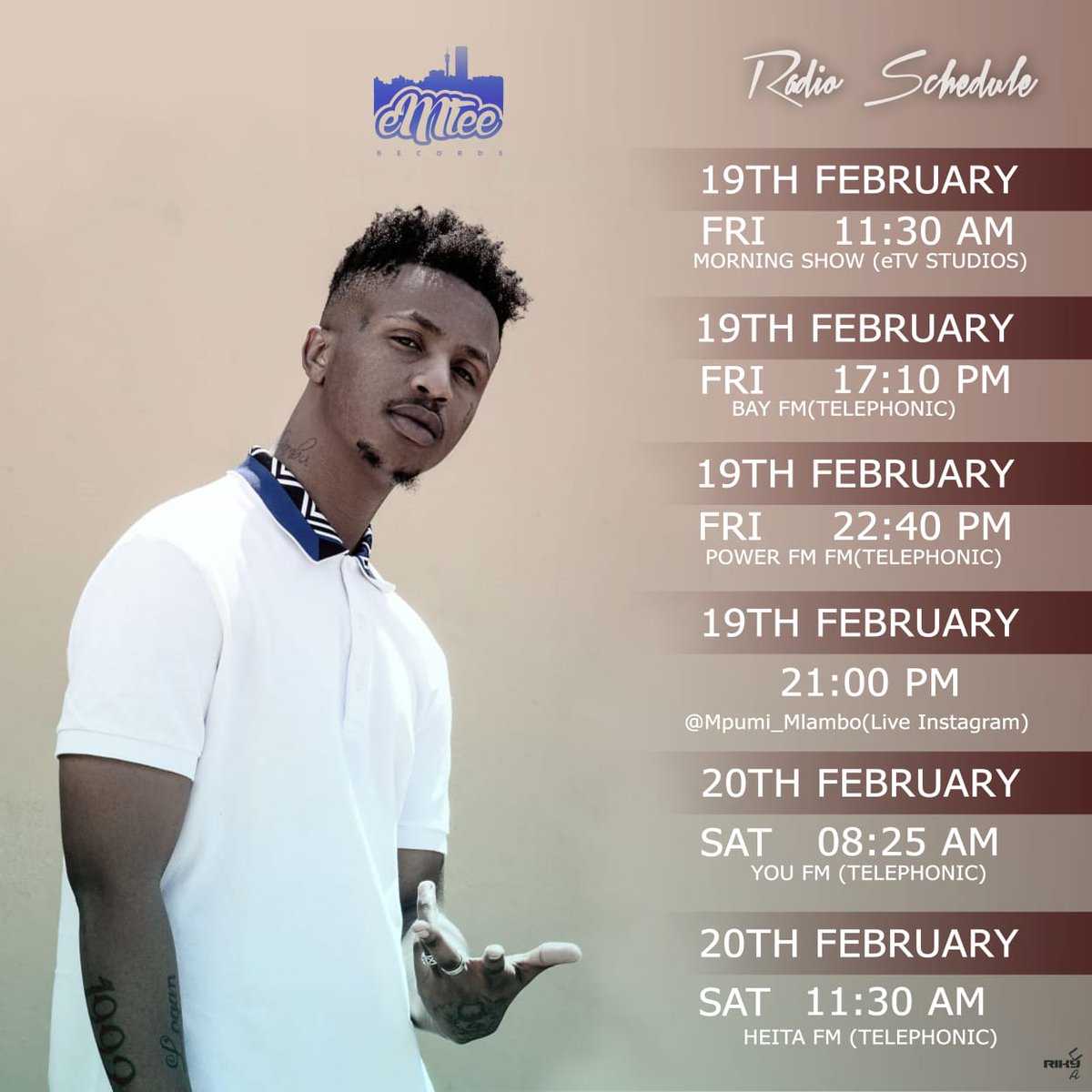 BeeCeeForty5's tweet photo. eMtee's upcoming interviews 
Ku Busy this year 
@emteerecords https://t.co/jbPr8X3MU7