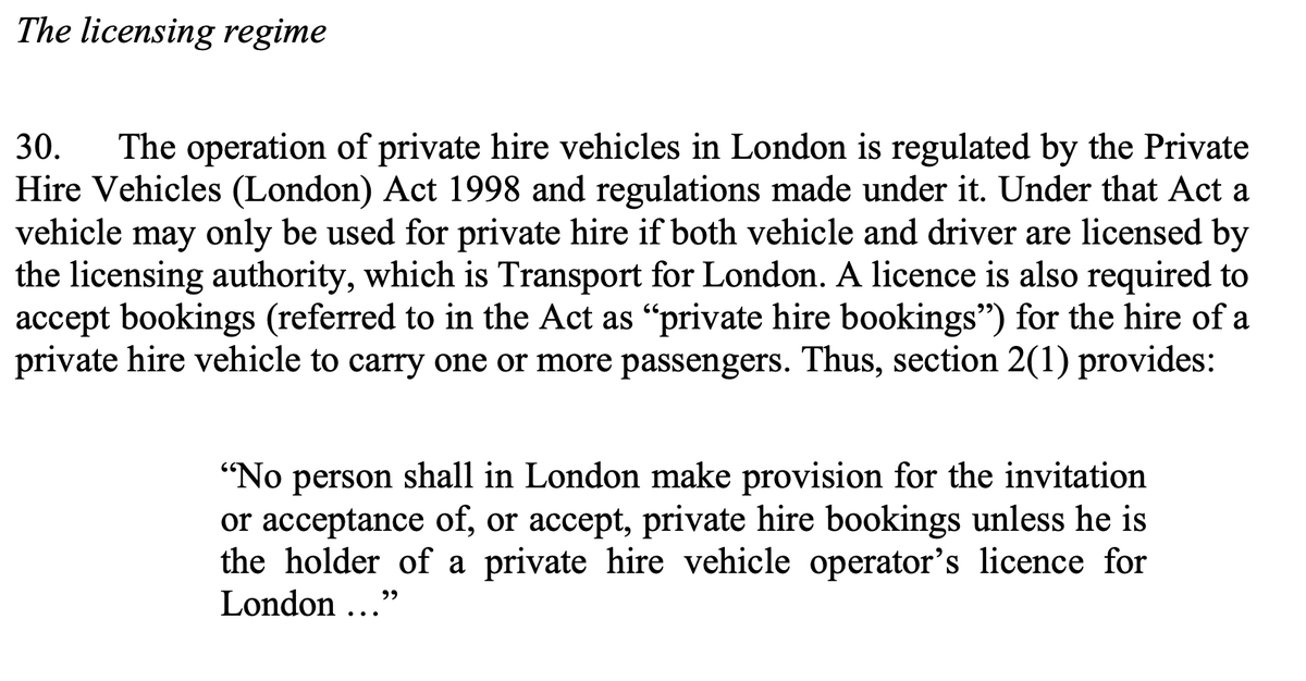 There follows a quick analysis of the passenger agreement [27] and the licensing regime [30], which Uber had sought to rely on at various points …