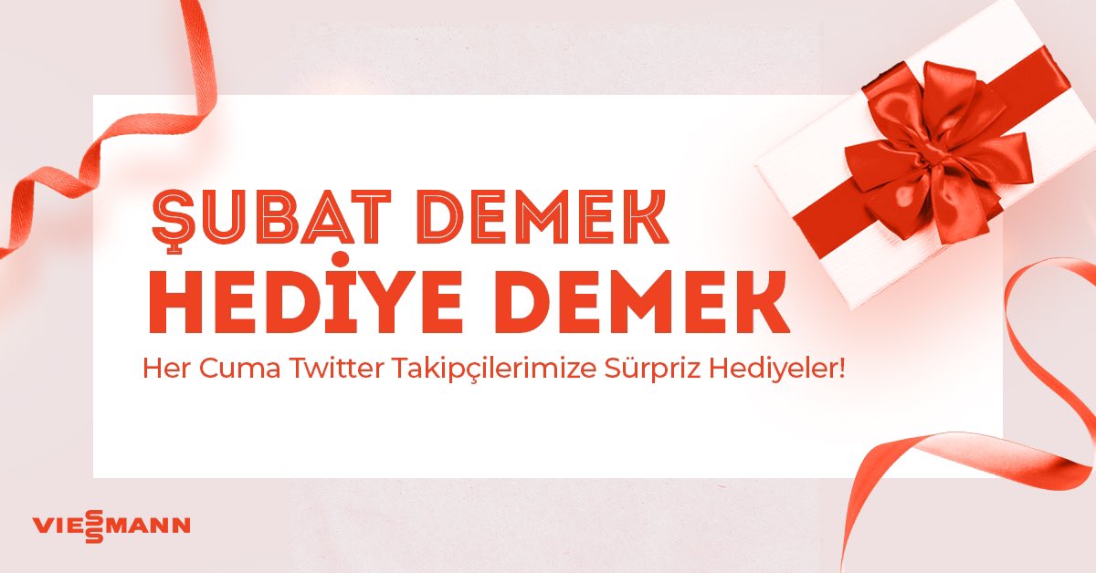 ViessmannCS_TR's tweet photo. Şubat demek hediye demek!

Bu tweeti RT et, @ViessmannTR hesabını takip et, sürpriz hediyemizi kazanacak 5 şanslı kişiden biri ol!

#ViessmannTürkiye #Viessmann #Yarışma https://t.co/8ZzwzfJGON