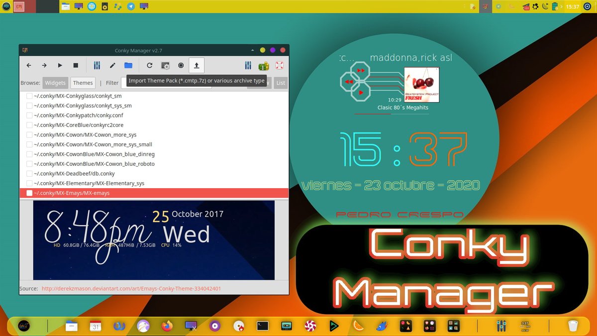 latinlinux's tweet photo. Hoy toca #viernesdeescitorio y os dejo este tutorial de como instalar y configurar nuestro conky facilmente con #conkymanager
CONKY MANAGER, HERRAMIENTA EFICAZ, Art Nº3
revisaremso la Configuración,Temas y demás Características y configuración.
https://t.co/pbHoFoNWh0 https://t.co/21xXqP5uz5
