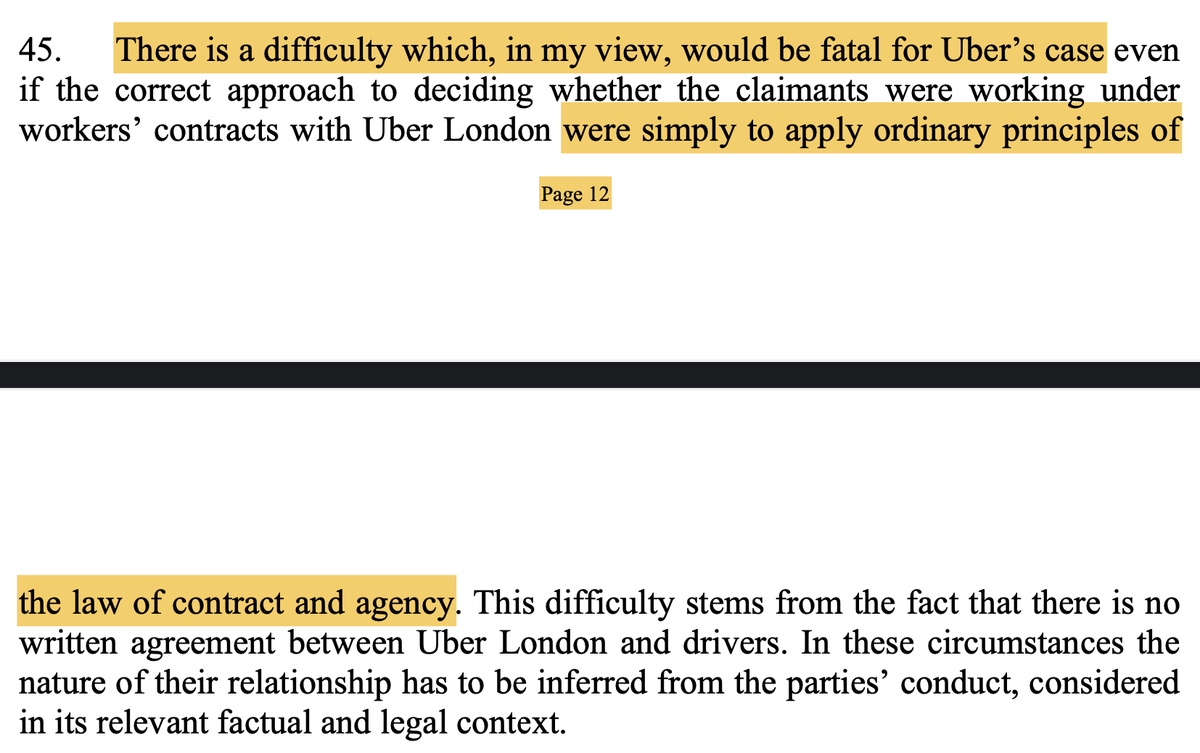 Lord Leggatt is not impressed:  @Uber struggles ‘even if the correct approach … were simply to apply ordinary principles of the law of contract and agency’