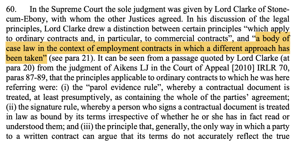 A key upshot of which is the principle that employment contracts cannot be treated like any ordinary commercial agreement