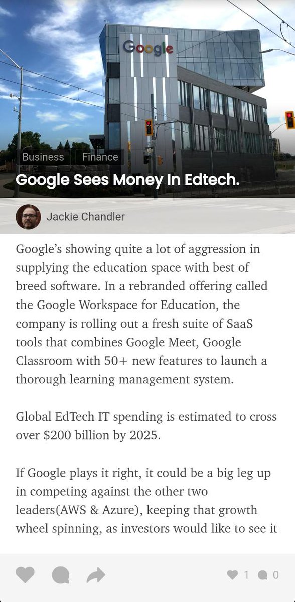 Currently Trending on Pondr: 

'Google sees money in EdTech'

To read more like this: pondr.app.link/tDxoeYuU3

#writerslift #WritingCommnunity #writingprompt #writingtips