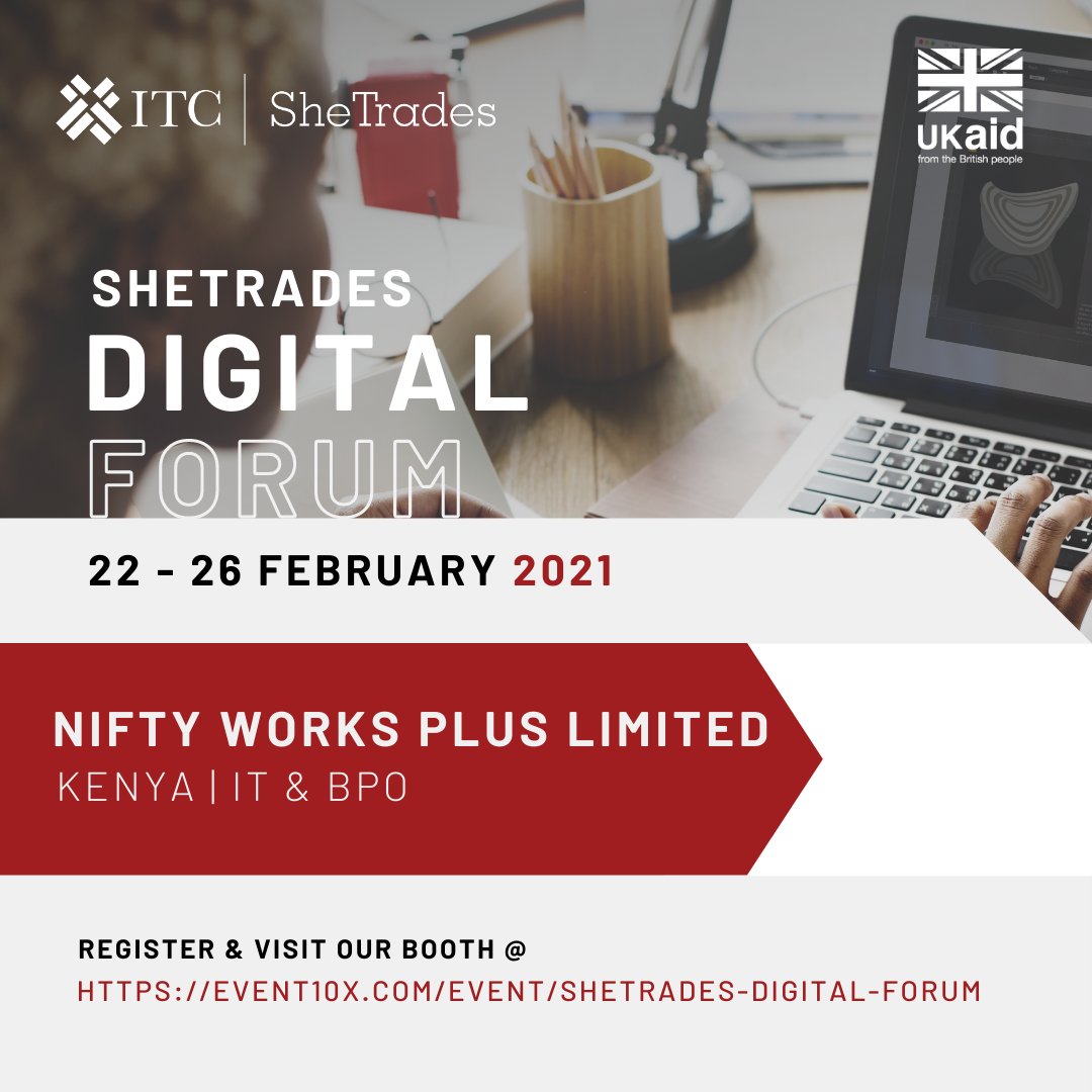From 22-26 Feb, the @ITCnews #SheTrades Commonwealth project is organizing the SheTrades Digital Forum – it will include a range of sessions and opportunities. 

We will have a virtual booth & we would be happy if you visited us!

#digitalforum #womenentrepreneurs