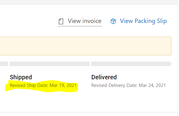 Dancunill's tweet photo. @DellUK cancelled my first @AlienwareTech ordered on the 2nd of January. Then generated a new order which was meant to arrive next week. @DellCares promised this week that it would be shipped in February. Now it's delayed again. See picture. Don't buy @Dell. https://t.co/CgAlvPpVbH