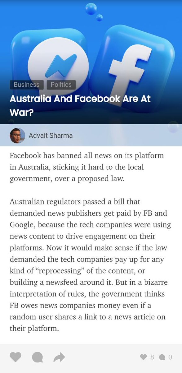 Currently Trending on Pondr: 

'Australia v. FB'

To read more like this: pondr.app.link/tDxoeYuU3

#writerslift #WritingCommnunity #writingprompt #writingtips