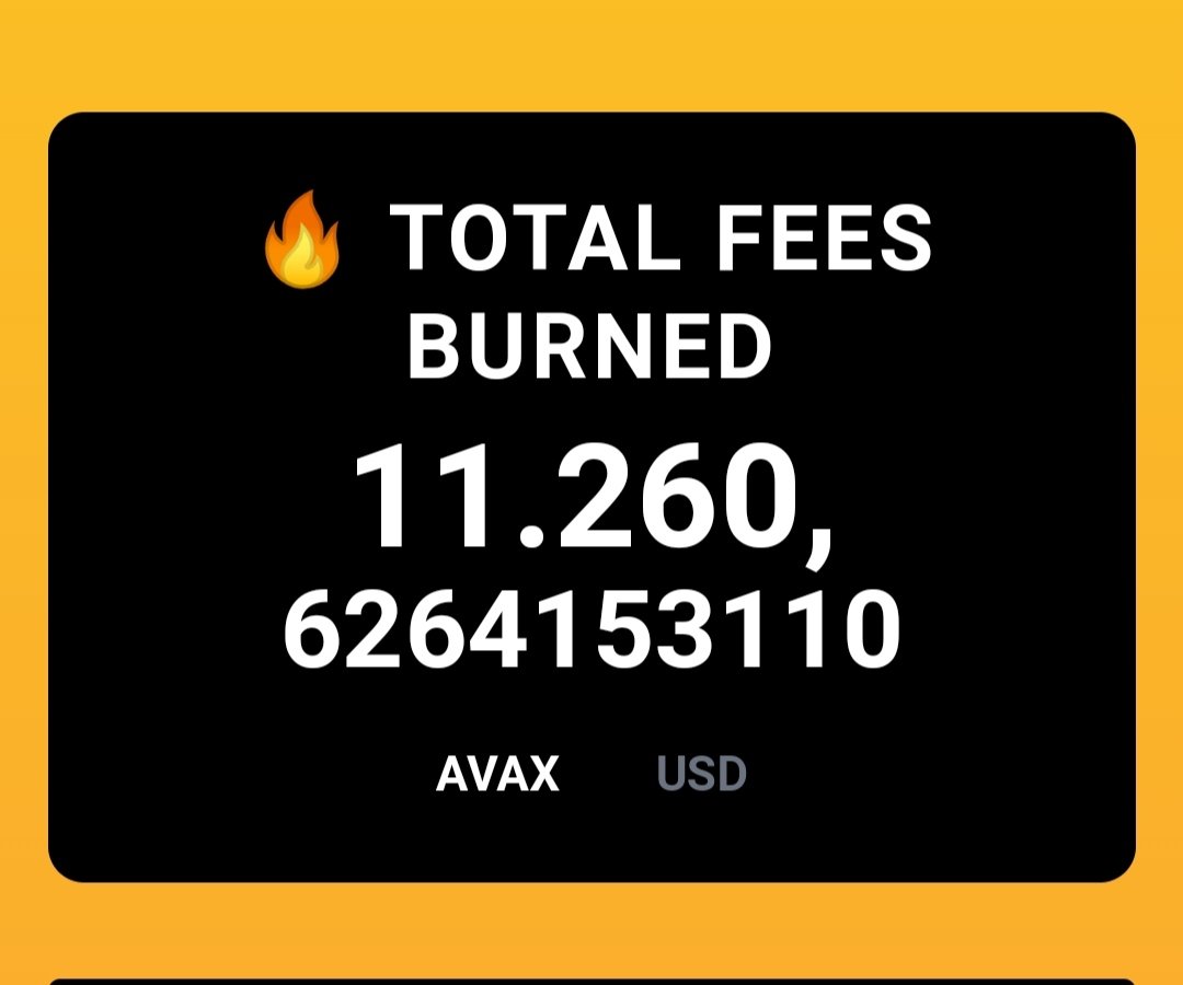 Avalanche Analytics (@avaxanalytics) on Twitter photo More than 11.260 $AVAX were burned!
#AVAX #Avalanche <a href="/el33th4xor/">Emin Gün Sirer🔺⚔️</a> @avalancheavax <a href="/kevinsekniqi/">Kevin Sekniqi 🔺</a> pic.x.com/9tOtRBfoZJ More than 11.260 $AVAX were burned!
#AVAX #Avalanche <a href="/el33th4xor/">Emin Gün Sirer🔺⚔️</a> @avalancheavax <a href="/kevinsekniqi/">Kevin Sekniqi 🔺</a> pic.x.com/9tOtRBfoZJ