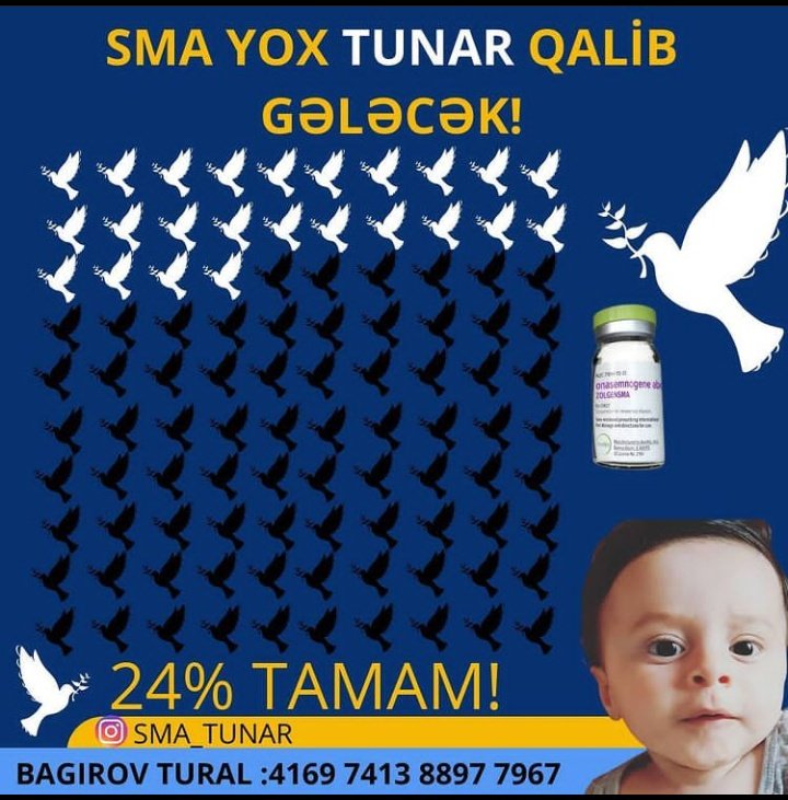 📍Diqqət‼️
Bu gün 21.00-da #Tunaranefes adiyla həştaqlar paylaşacayıq. Aktiv olaq. Cənab Prezidentimizi, Mehriban xanimi , Hikmət müəllimi, dövlət qurumlarını tağ edəcəyik. İnşallah tezliklə körpəmizin pulu yıgılar.