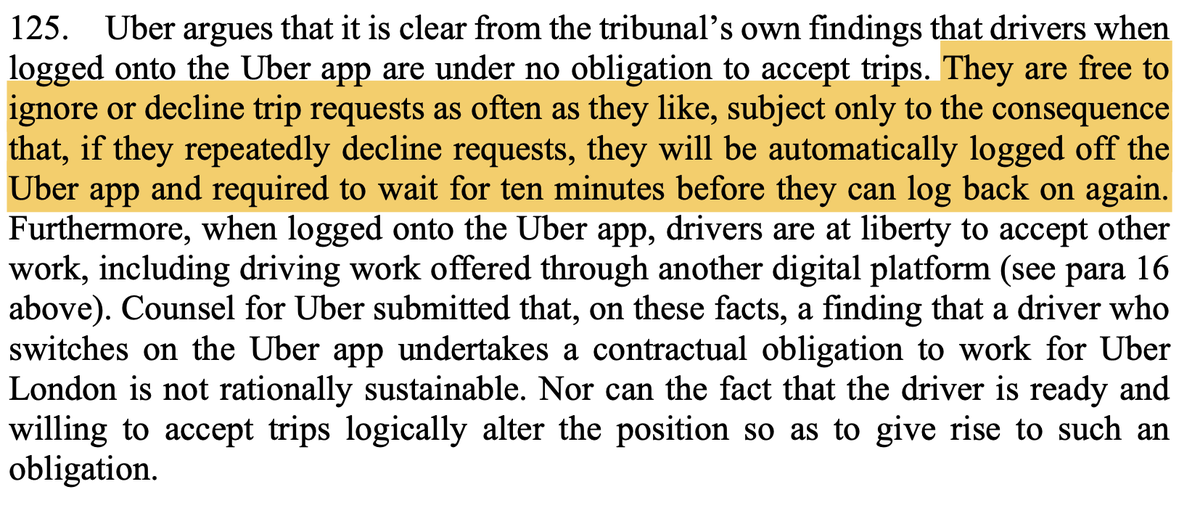  #Uber strongly disagrees, even though it forcibly logged drivers off for refusing rides: