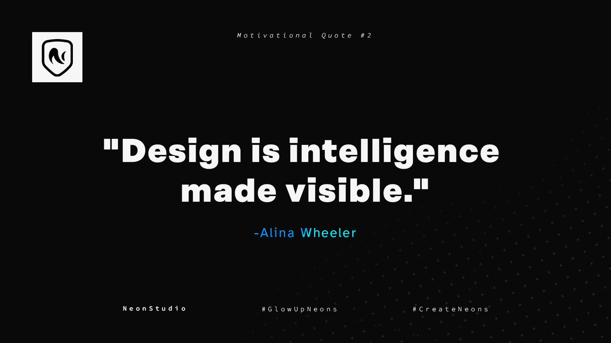 NeonStudiosHQ's tweet photo. Good morning designers!
Today's Quote to Remembers :
#GlowUpNeons #CreateNeons⚡ https://t.co/HMZ83d4Fod