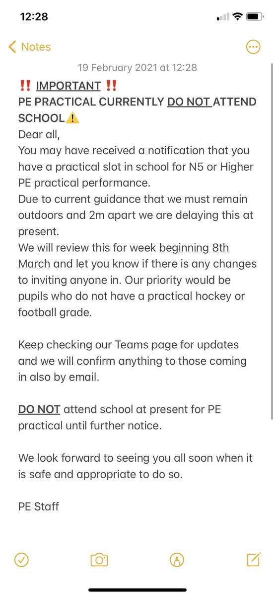 mungoPEHE's tweet photo. ‼️Important ‼️ message regarding senior phase SQA PE practical performance in @StMungosAcademy https://t.co/zSwpQQUUx4