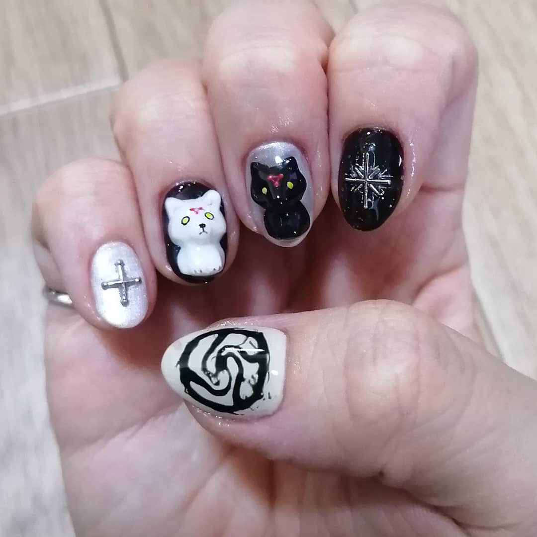 Hisae Nail 玉犬可愛い お客様と伏黒くんより伏黒パパが好きって話してたら描きたくなっちゃった ネイル 痛ネイル キャラネイル ネイルアート 手描きイラスト 手描きネイル 手描き アート 模写 モチーフネイル 3dネイル 爪甲 呪術廻戦 呪術 Hisae Nail 玉犬可愛い お客様と伏黒くんより伏黒パパが好きって話してたら描きたくなっちゃった ネイル 痛ネイル キャラネイル ネイルアート 手描きイラスト 手描きネイル 手描き アート 模写 モチーフネイル 3dネイル 爪甲 呪術廻戦 呪術