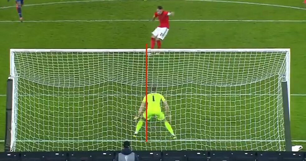 Jhdharrison1's tweet photo. #Leno showed just how crucial it is to use a power step dive rather than a negative step dive when trying to save a penalty!

#Leno’s use of the negative step meant his feet end up further from the ball thus at full stretch he can’t reach a shot 1.5yrds from the post!

#UEL #AFC https://t.co/JuScOxIt5j