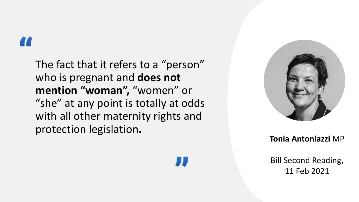 As  @ToniaAntoniazzi said the bill is about women. The word was used 300 times in the Commons debate