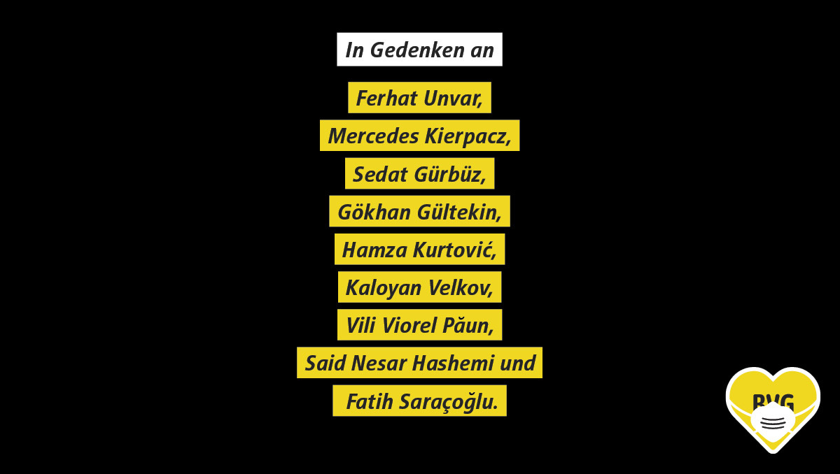 Vor einem Jahr wurden neun Menschen aus rassistischen Motiven ermordet. #SayTheirNames