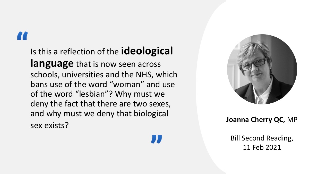 As  @joannaccherry said, this new language is trying to force people to ignore facts and deny biology