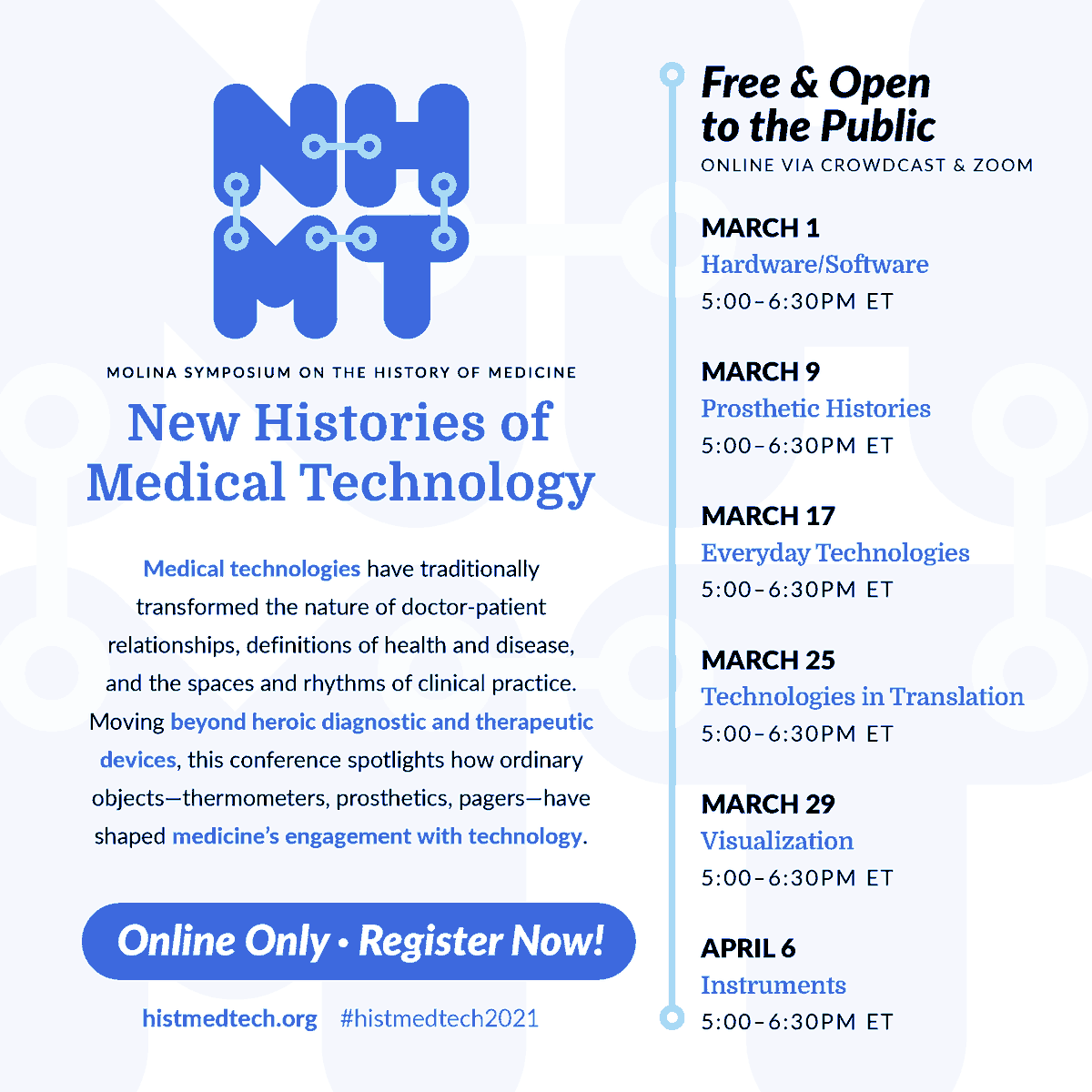 jgreene2's tweet photo. Registration open for next month's conference on New Histories of Medical Technology--hope you can join us! #histmed https://t.co/ZpJhaPKz8y