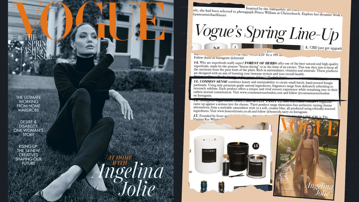 CommonSense_ldn's tweet photo. Just 5 months on from launching, #commonsense gains mass appeal courtesy of @BritishVogue 😍🙏 #Envogue https://t.co/XkG2dub7sy