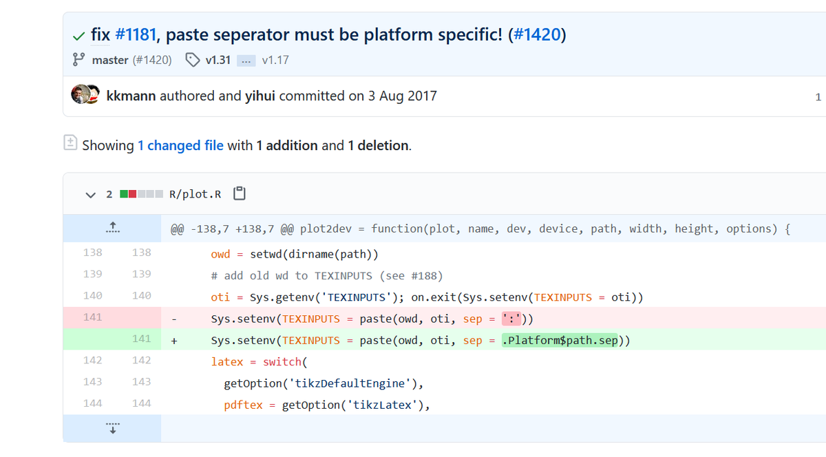 kevin_kunzmann's tweet photo. @WeAreRLadies @dataandme Similar story here: managed to find a really exotic bug in knitr - thanks @xieyihui for encouraging me! Never underestimate the 'small' things or documentation contributions. #theturingway https://t.co/TdF2xUqHpW