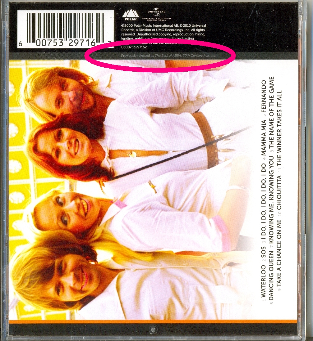ALegsy's tweet photo. CD "Icon" by @ABBA is not just another compilation CD...

It's the first (and last?) time a re-released #ABBA compilation mentions it is indeed a re-release (see back sleeve).

The original CD release is "The Best Of ABBA - 20th Century Masters" https://t.co/Jl7wiDfzae