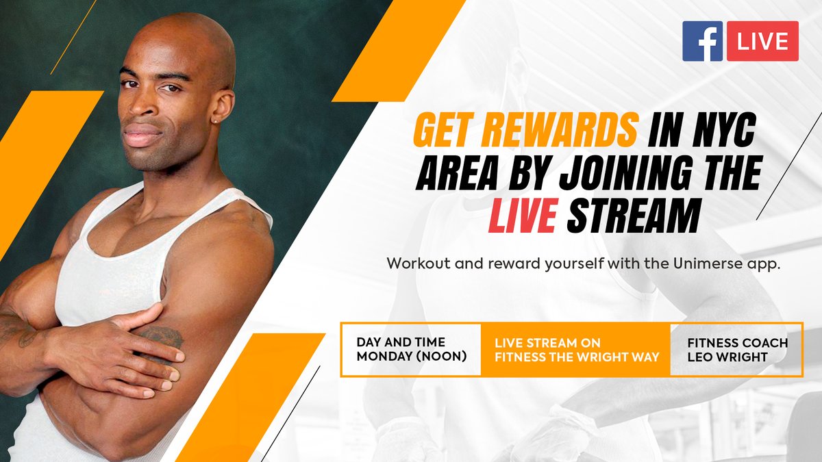 ATTN: We've partnered with Leo Wright to bring you Fitness the Wright Way!!!
Join us on Facebook Live | Mondays | 12pm EST
Let's work out!!
RSVP Here 👇🏽
facebook.com/events/8144324…
#fitnessthewrightway #unimerse #worldcastlive