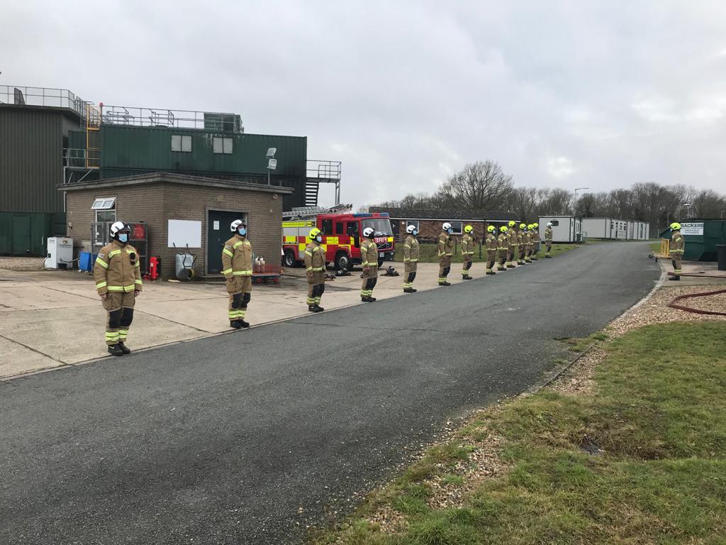 Today at our Wattisham Training Centre and across <a href="/SuffolkFire/">Suffolk Fire & Rescue Service</a>, a one minute silence has been held to mark the tragic passing of Rudie Mann before he went off duty on 13 February 2021. RIP Rudie from all your friends and colleagues in SFRS
