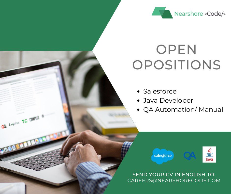 nearshorecode's tweet image. Open Positions!🇵🇪🇦🇷🇧🇴🇧🇷
Send your CV: careers@nearshorecode.com
#SoftwareEngineer #angularjs #javascript #javadeveloper #qualityassurance #Salesforce #nearshorecode #dev #technology