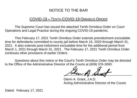 camdencountybar's tweet photo. Notice to the Bar - 10th COVID-19 Omnibus Order https://t.co/FC6MeLcjpA https://t.co/xlE80oVjct