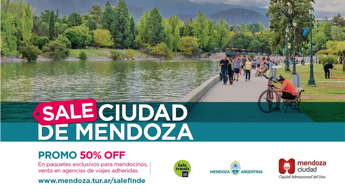 ciudaddemendoza's tweet photo. #SALEciudad, #SALEfinde
El programa provincial ofrece a turistas mendocinos/as paquetes turísticos que incluyen alojamiento, gastronomía, excursiones y experiencias turísticas. Ingresá a https://t.co/VJtCy4R6JU
Info en: https://t.co/8av6uZeMUJ https://t.co/bPCynYaJnw