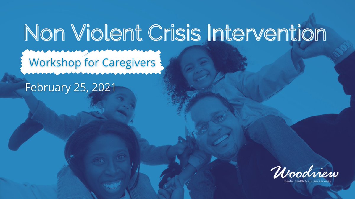 WoodviewMHAS's tweet photo. Calling all Family Caregivers! Join us next Thursday, February 25 at 1pm for an introduction to Non Violent Crisis Intervention #NVCI strategies (from an autism lens).
Learn more & register: https://t.co/0pme8KAixF #Free #OnlineWorkshop #ASD #CaregiverSupport https://t.co/ML1h09iSHt