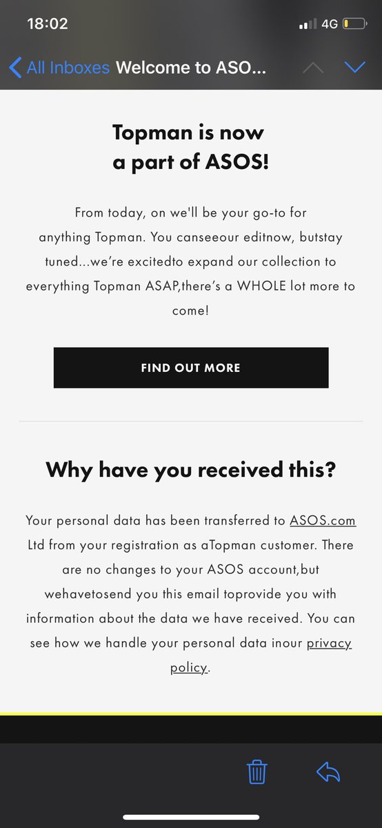 Perhaps someone was drunk when they wrote this @Topman X @ASOS email 🤷🏼‍♂️