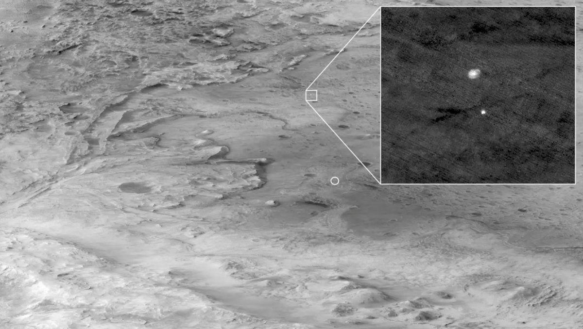 Eurekablog's tweet photo. ¡La MRO logró fotografiar el paracaídas de Perseverance! https://t.co/hGeNcsxxnO