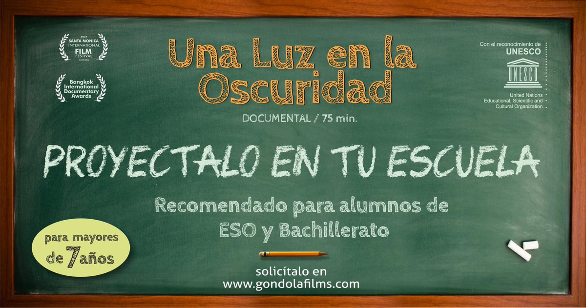 Para todos los que sois profesores, ahora podéis proyectar nuestro documental en vuestras escuelas. Visitar nuestra web y encontraréis la forma de hacerlo. ¡Una maravillosa manera de generar debate con vuestros alumnos!