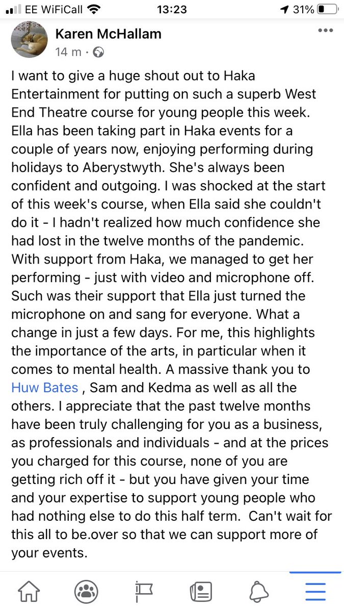 And this is why we do it 💚 

#supportthearts 🎭 #cefnogircelfyddydau 🎶
