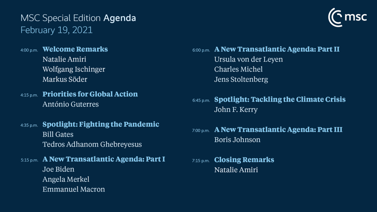 MunSecConf's tweet photo. The #MSC2021 Special Edition “Beyond Westlessness” kicks off at 4:00 p.m. CET today. For more about the speakers and topics, go to: https://t.co/OuGuud5Bgm https://t.co/kegAyNwaEO
