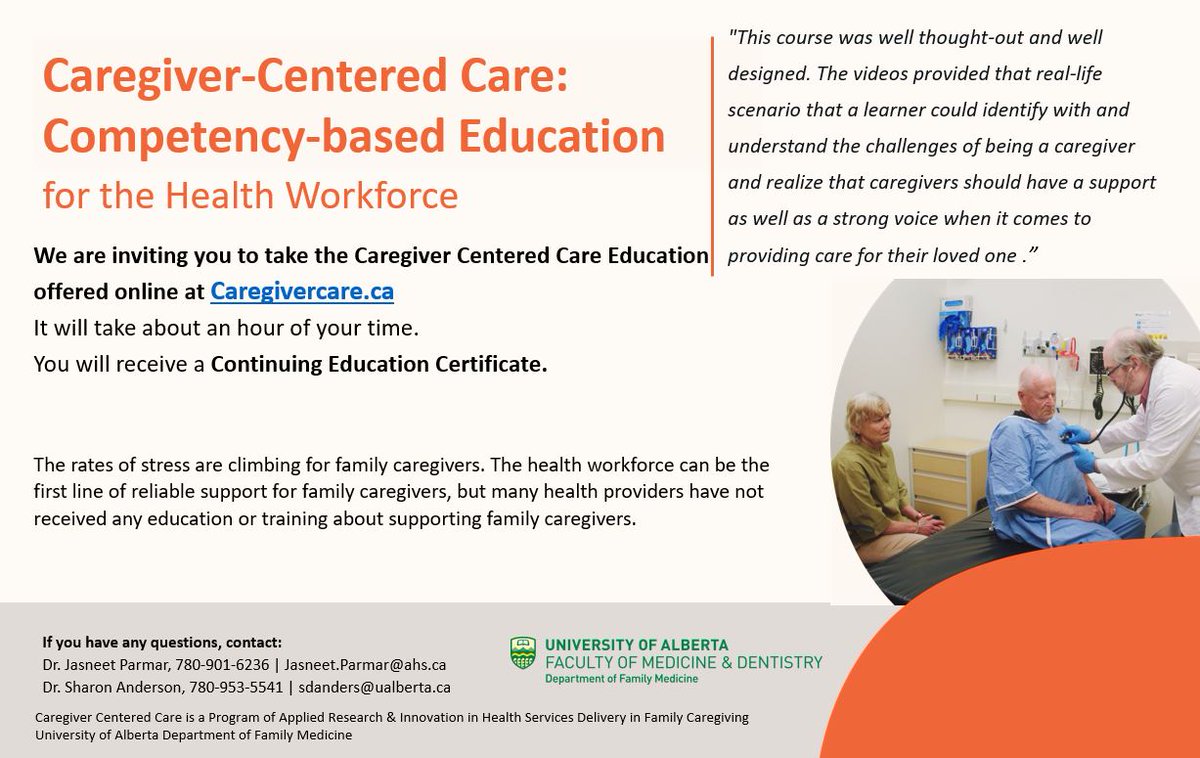 This #NationalCaregiversDay, Health providers can ask family caregivers “How are you?” Need more skills to communicate and partner with family caregivers? Our Caregiver-Centered Care Education is Free Online caregivercare.ca  #ThankACaregiver