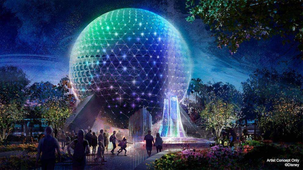 First look at the full concept art for the Park Icons overlays and projections as part of Walt Disney World’s 50th Anniversary celebrations: