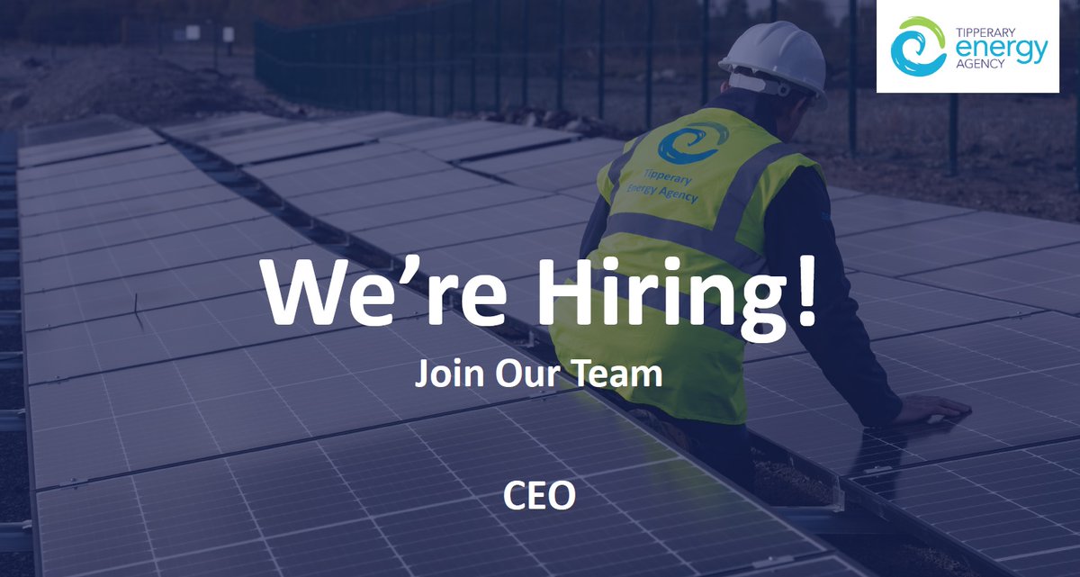 tippenergy's tweet photo. We are recruiting for a CEO to join our team &amp; lead the Agency,reinforcing its position as a leading energy agency in Ireland &amp; Europe.The CEO will lead our dynamic &amp; expert team to respond to the emerging opportunities &amp; needs of our stakeholders &amp; region https://t.co/3RjlCfi5Qj https://t.co/gLdUyP6cIk
