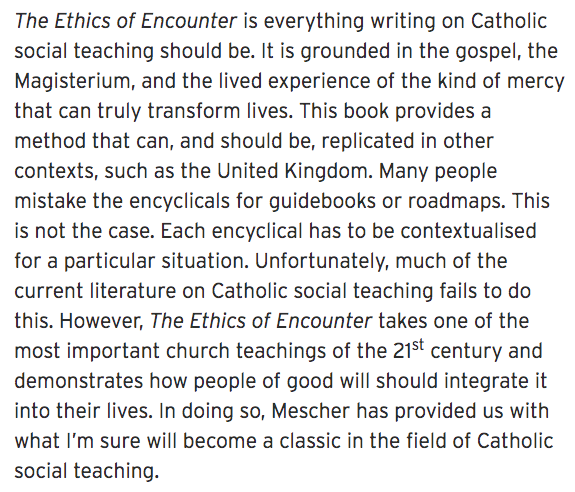 marcusmescher's tweet photo. Sincerely thankful for this ringing endorsement of my book, #EthicsofEncounter, by Dr. @mariacpower for @WTempleFdn.
It's always encouraging to hear people find it to be an illuminating & challenging resource for practicing mercy, solidarity, & hope.
https://t.co/VFOOUaYq13 https://t.co/mXYxgBgdBG