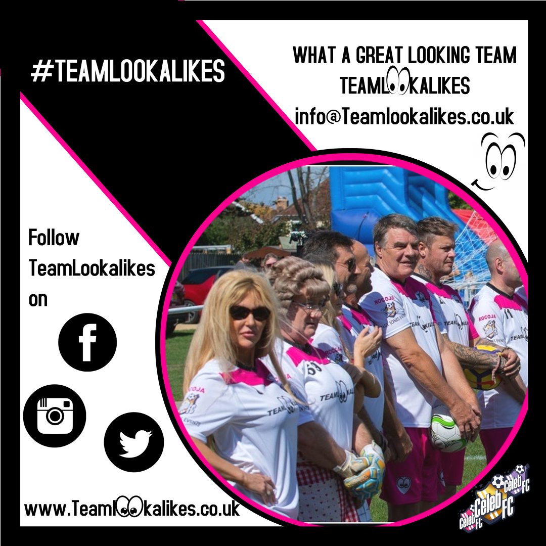 What an amazing looking team we are! #TeamLookalikes - Always here as part of the #CelebFCFamily - for #Fundraisers #Events etc #Lookalike @mrs_agnessbrown <a href="/Jasonstatham64/">Jason statham</a> <a href="/MarkOHare83/">George Best Lookalike</a> <a href="/Pammyxlookalike/">Pamela X Lookalike</a> <a href="/katemossalike/">Denise</a> <a href="/lookslikesimon/">Andy Penfold</a> <a href="/RocojaLimited/">Rocoja</a> <a href="/MarkOHare83/">George Best Lookalike</a> @princeharrylook
