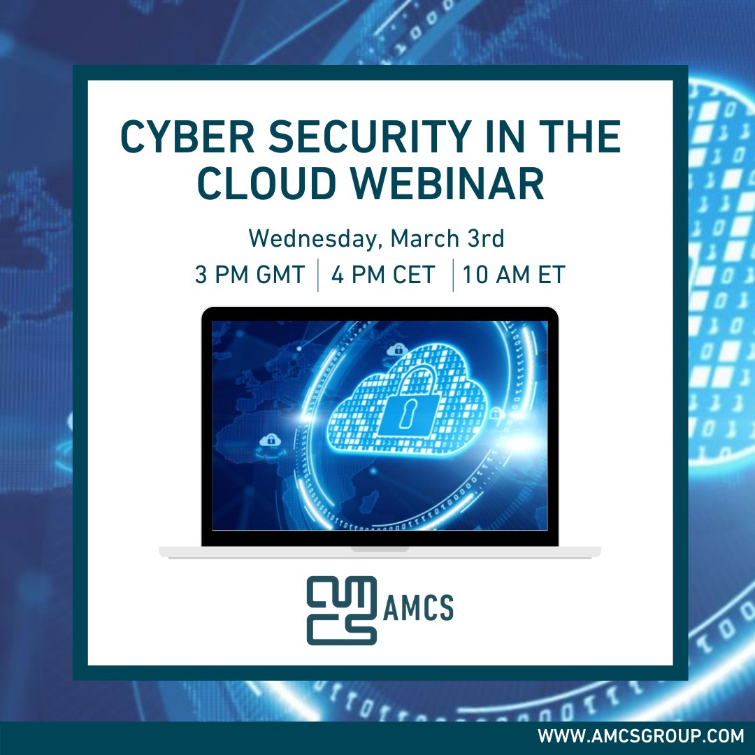 AMCSGroup1's tweet image. Join us Wednesday, March 3rd and explore the theme of cyber security, with expert speakers from AMCS and Microsoft.

Register for the webinar here: ow.ly/OZZz50DCZGg

#Cybersecurity #Webinar #SaaS #AMCS #Microsoft  #Waste #Recycling #RemoteWork #Support #IT #Security