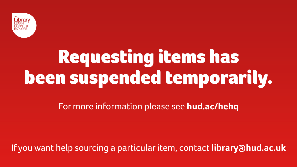hudlib's tweet photo. Due to the ongoing lockdown the request function on books has been temporarily suspended. If you've got a book on loan nobody can request it, so we won't ask you to return it at the moment. If you are looking for a book you won't be able to request on items which are out on loan. https://t.co/px2VCtnfXc