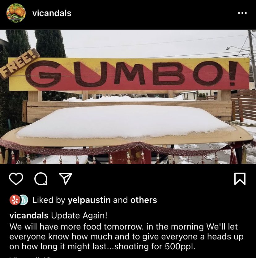 EAST AUSTIN:  @VicandAls will have more food available today.  #austin
