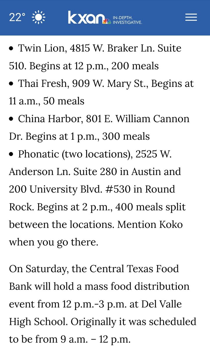 GameRaiderSuzie's tweet photo. BOOST: List of places that are giving free hot meals today! #snow #NoWater #Snowmageddon2021 #NeighborHelpATX https://t.co/frLPuAC1nV