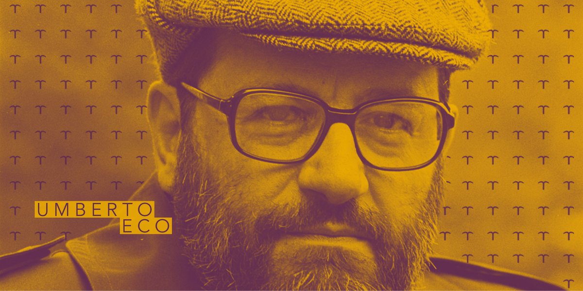 Treccani's tweet photo. "Il computer non è una macchina intelligente che aiuta le persone stupide, anzi, è una macchina stupida che funziona solo nelle mani delle persone intelligenti."

Cinque anni fa moriva Umberto Eco. Saggista, scrittore, filosofo e linguista, brillante osservatore del mondo. https://t.co/TfIk7OP6kn
